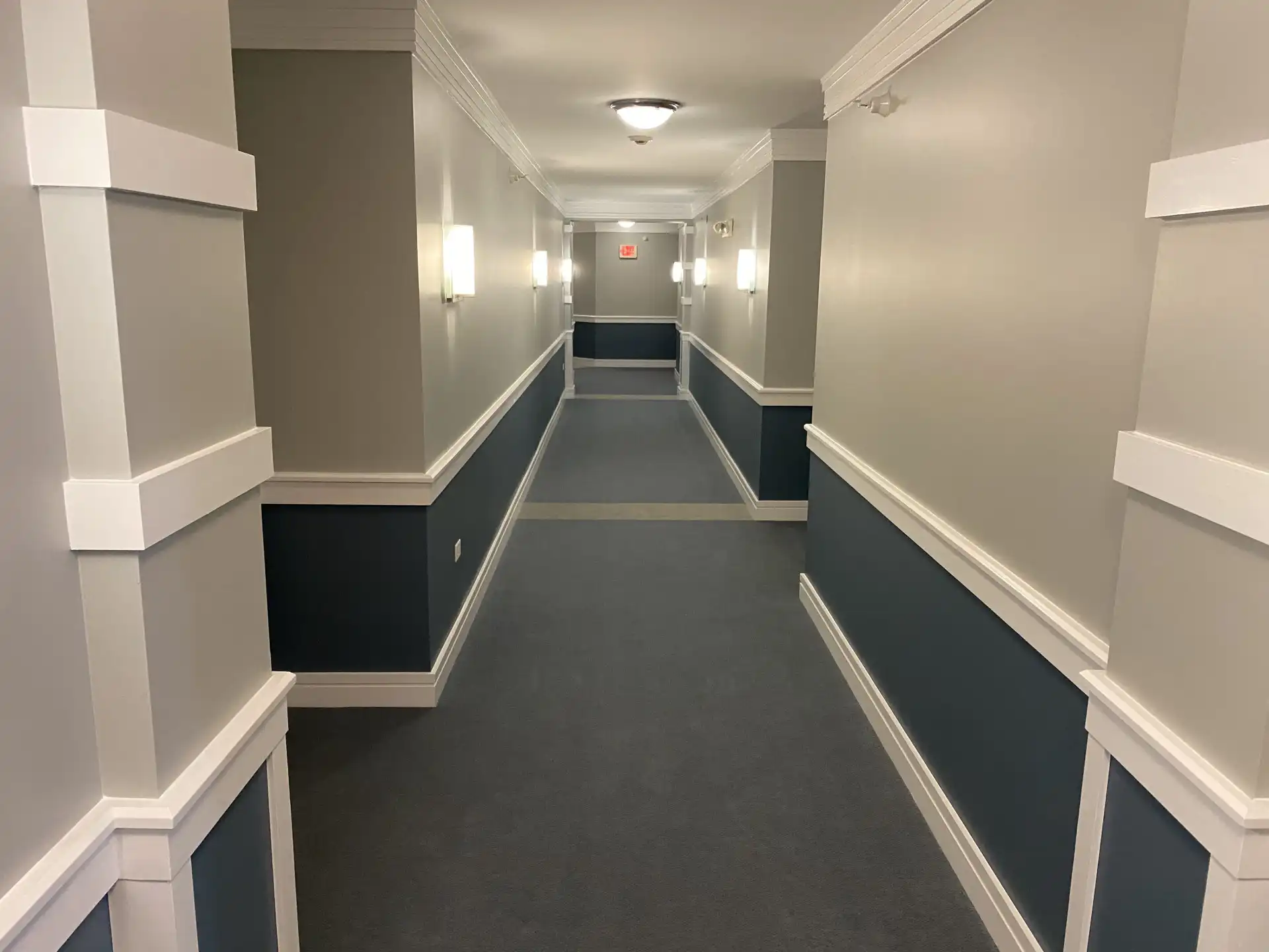 Freshly painted modern dorm room